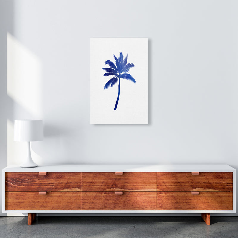 Blue Palm Tree Art Print by Seven Trees Design A2 Canvas