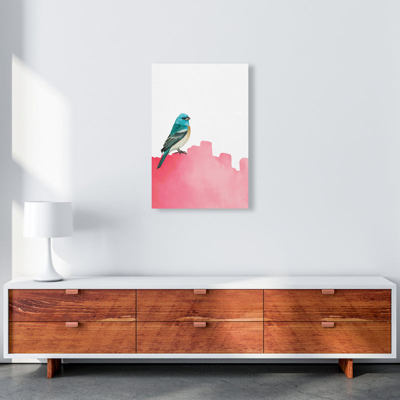 Bird Pink Art Print by Seven Trees Design A2 Canvas
