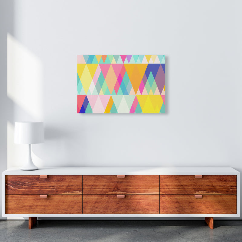 Happy Geometry Abstract Art Print by Seven Trees Design A2 Canvas