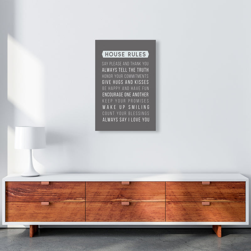 House Rules Quote Art Print by Seven Trees Design A2 Canvas