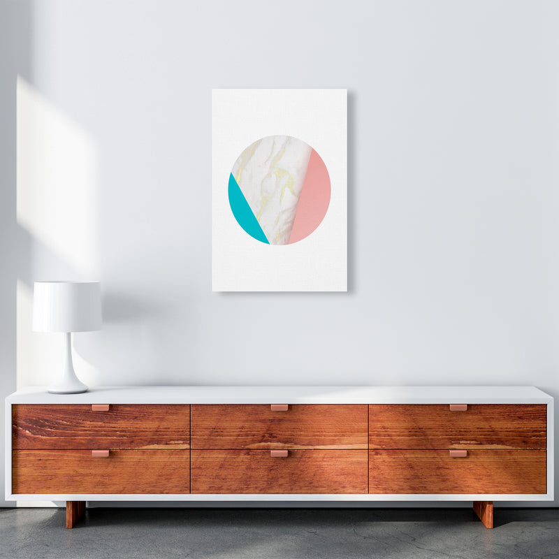 Pink Marble Circle I Abstract Art Print by Seven Trees Design A2 Canvas