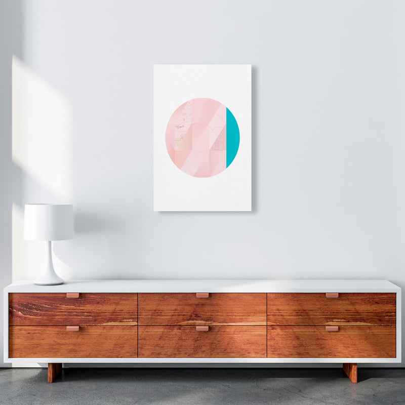 Pink Marble Circle II Abstract Art Print by Seven Trees Design A2 Canvas