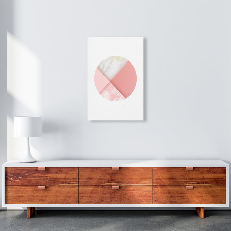 Pink Marble Circle III Abstract Art Print by Seven Trees Design A2 Canvas