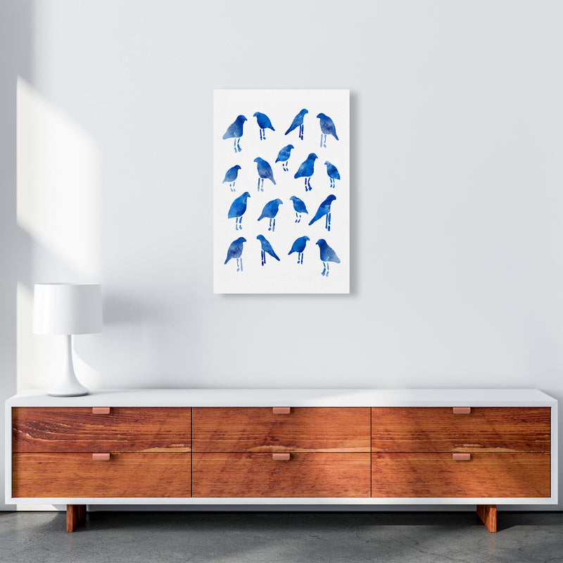 Watercolor Blue Birds Art Print by Seven Trees Design A2 Canvas