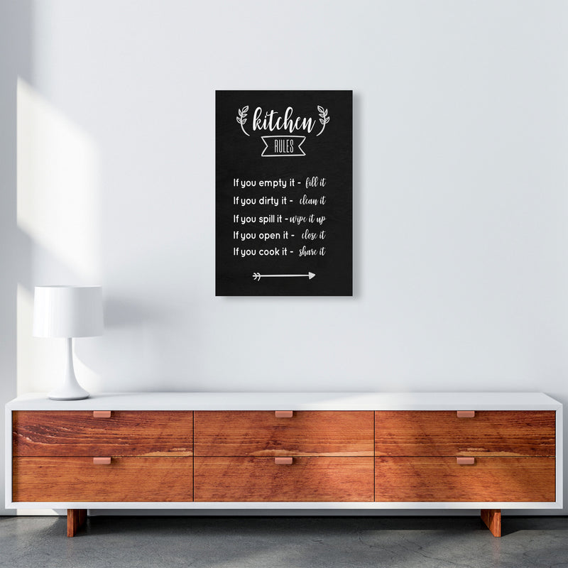 Kitchen rules Art Print by Seven Trees Design A2 Canvas