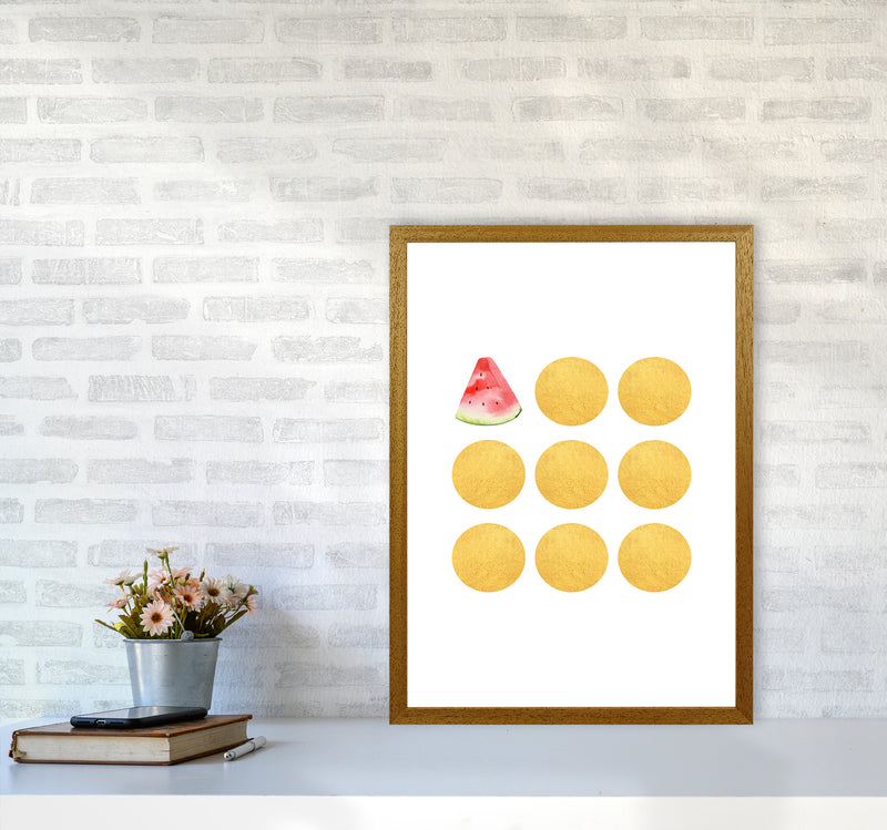 Gold Watermelon Kitchen Art Print by Seven Trees Design A2 Print Only
