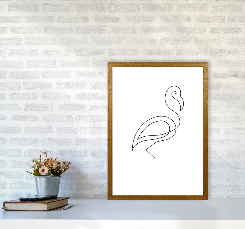 One Line Flamingo Art Print by Seven Trees Design A2 Print Only