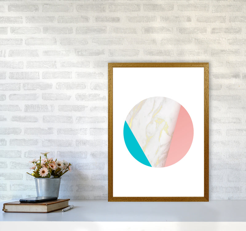 Pink Marble Circle I Abstract Art Print by Seven Trees Design A2 Print Only