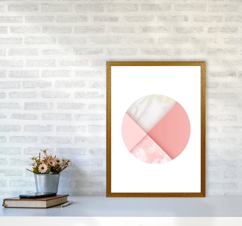 Pink Marble Circle III Abstract Art Print by Seven Trees Design A2 Print Only