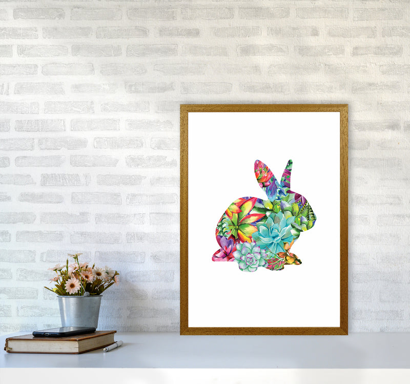Succulents Bunny Animal Art Print by Seven Trees Design A2 Print Only