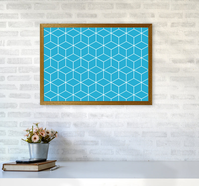 The Blue Cubes Art Print by Seven Trees Design A2 Print Only