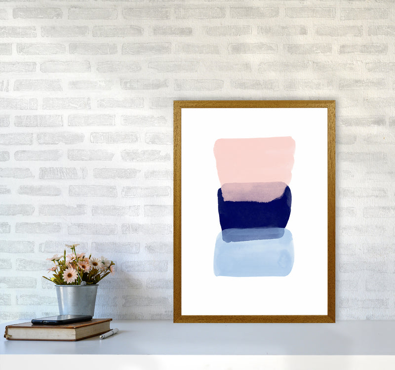 Three Colors Strokes Abstract Art Print by Seven Trees Design A2 Print Only