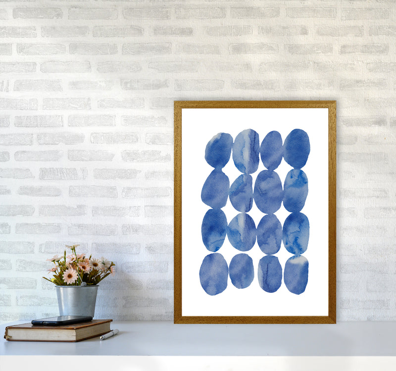 Watercolor Blue Stones Art Print by Seven Trees Design A2 Print Only