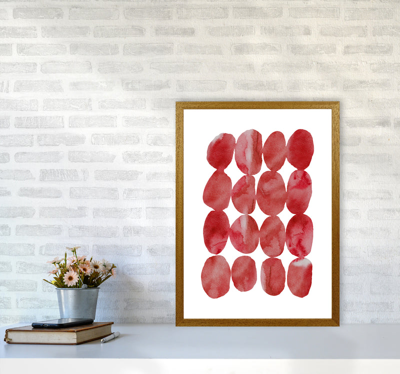 Watercolor Red Stones Art Print by Seven Trees Design A2 Print Only