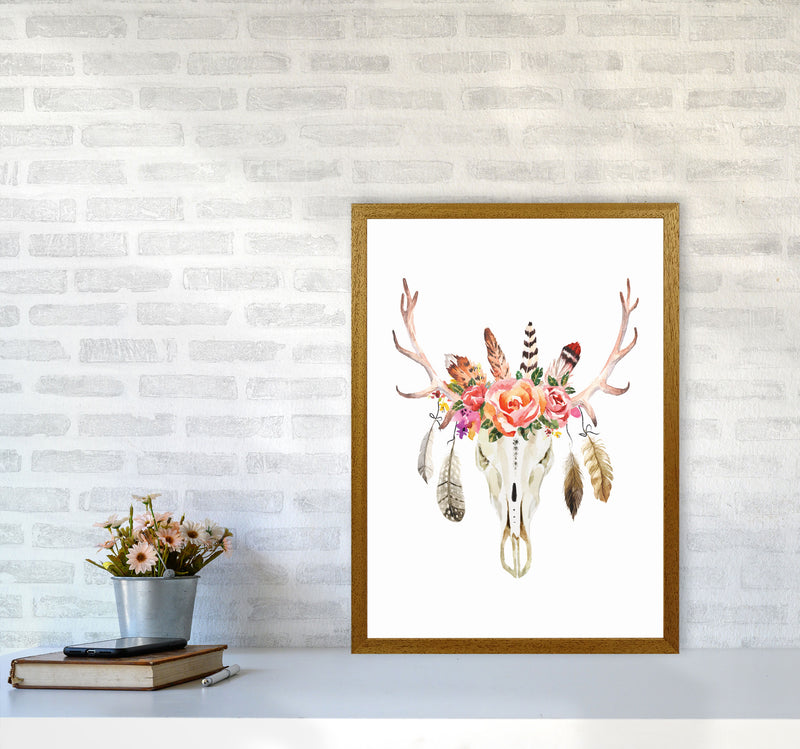Boho cow skull Art Print by Seven Trees Design A2 Print Only