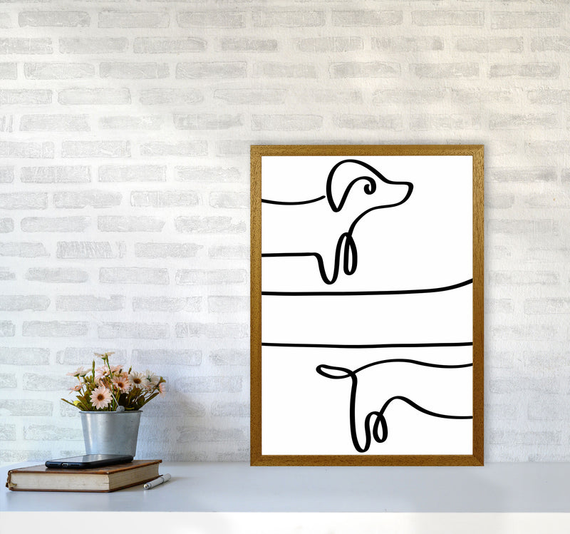 One Line dachshund Art Print by Seven Trees Design A2 Print Only