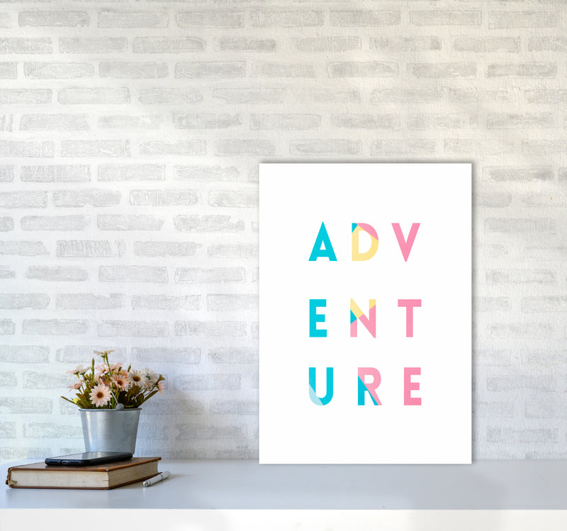 Adventure In Colors Quote Art Print by Seven Trees Design A2 Black Frame