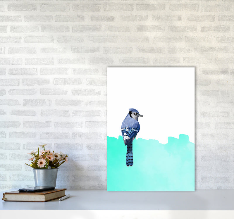 Bird Blue Art Print by Seven Trees Design A2 Black Frame