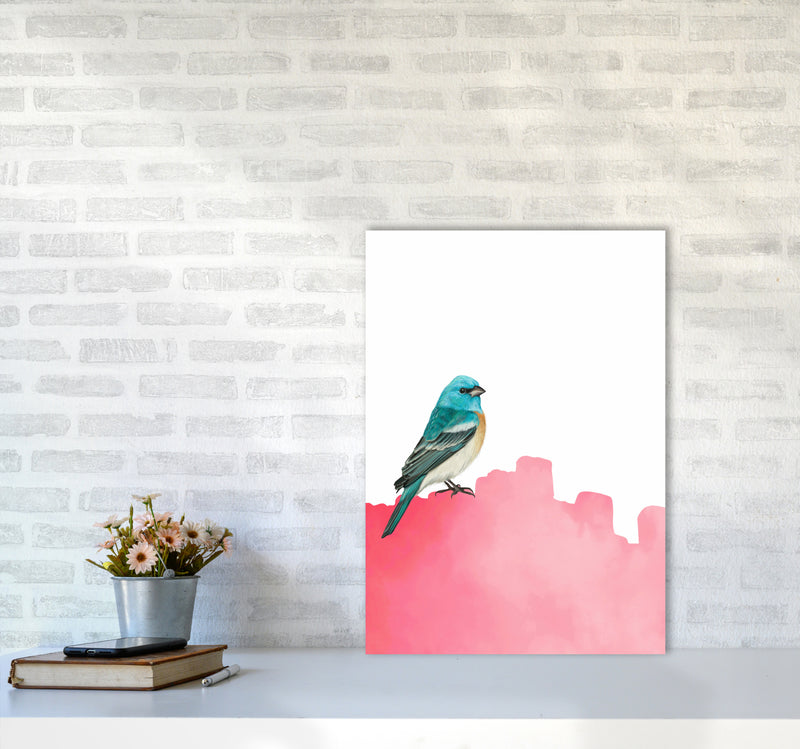 Bird Pink Art Print by Seven Trees Design A2 Black Frame