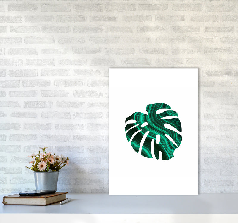 Green Marble Leaf I Art Print by Seven Trees Design A2 Black Frame