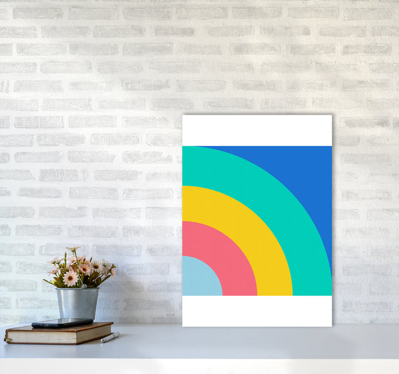 Happy shapes II Rainbow Art Print by Seven Trees Design A2 Black Frame