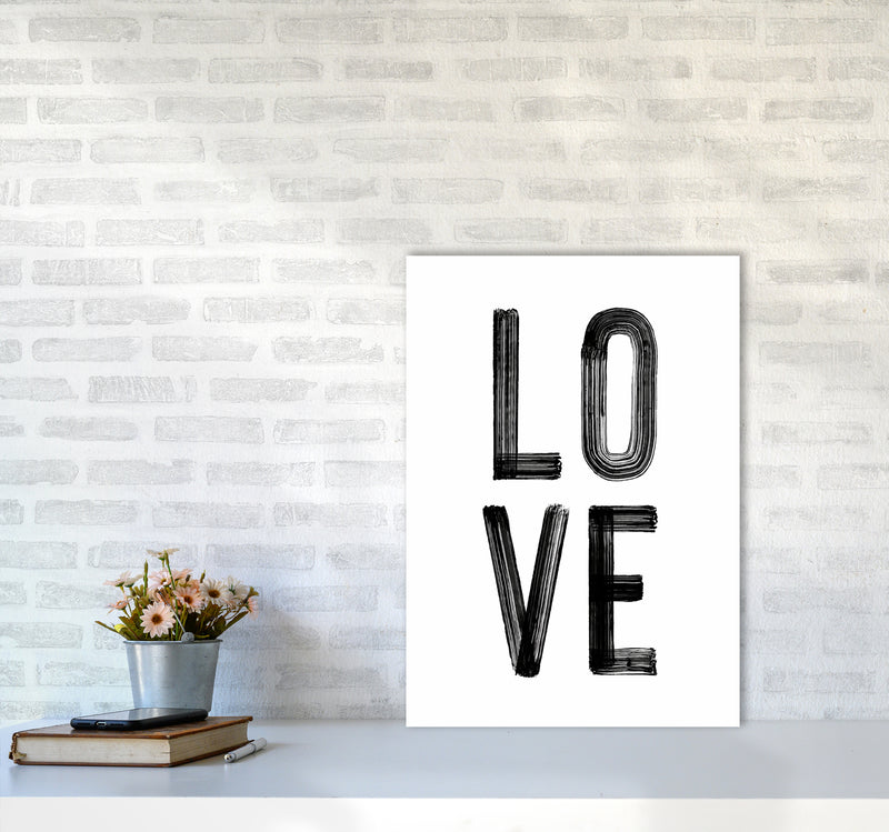 Love in Black Quote Art Print by Seven Trees Design A2 Black Frame