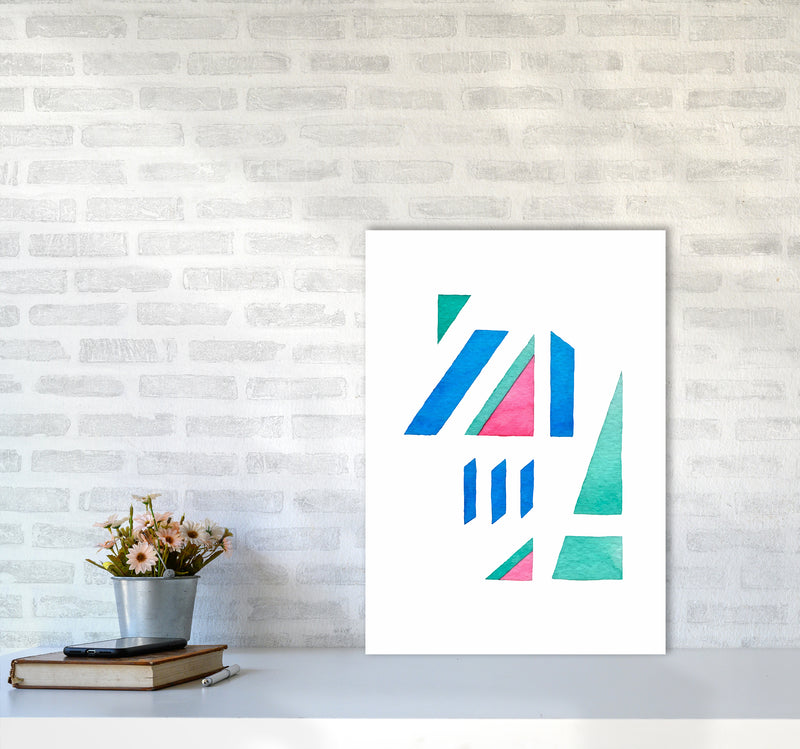 Modern Abstract Watercolor Art Print by Seven Trees Design A2 Black Frame