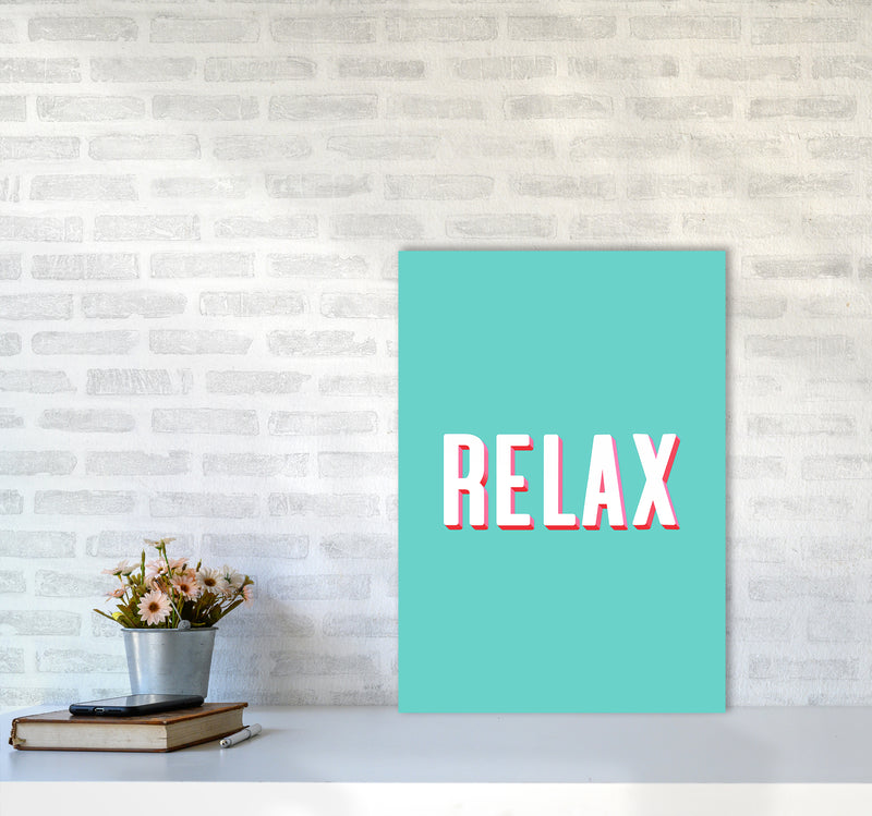 Relax Quote Art Print by Seven Trees Design A2 Black Frame