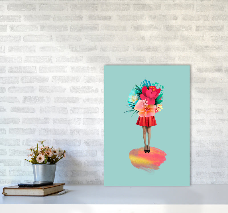 The Floral Girl Art Print by Seven Trees Design A2 Black Frame