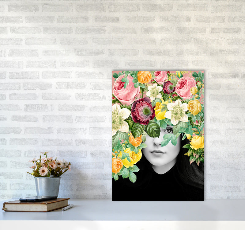 The Girl And The Flowers II Art Print by Seven Trees Design A2 Black Frame