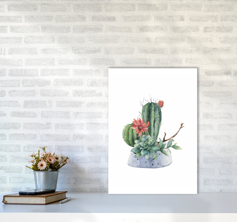 The Watercolor Cactus Art Print by Seven Trees Design A2 Black Frame