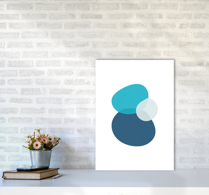 Three Stones Abstract Art Print by Seven Trees Design A2 Black Frame