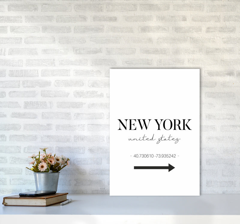 To New York Sign Art Print by Seven Trees Design A2 Black Frame