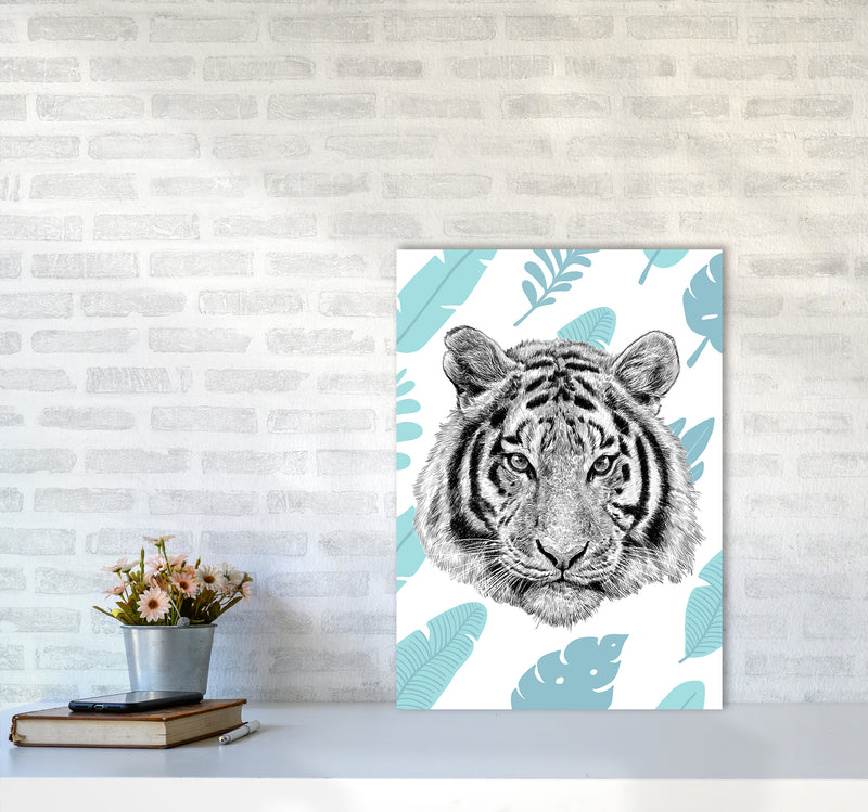 Tropical Tiger Animal Art Print by Seven Trees Design A2 Black Frame