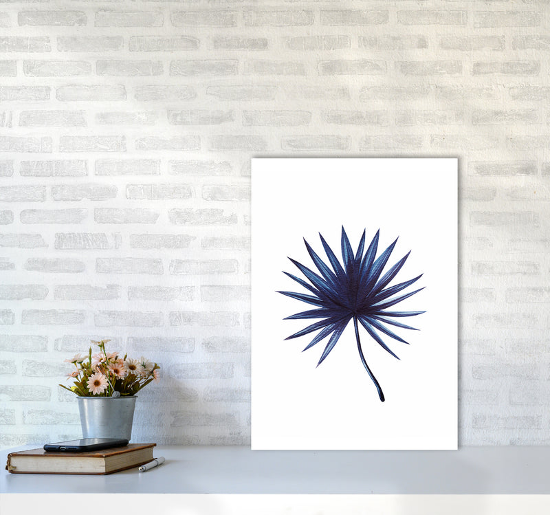 Watercolor Blue Leaf I Art Print by Seven Trees Design A2 Black Frame