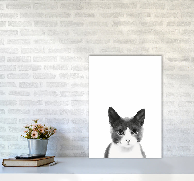 Watercolor Cat Art Print by Seven Trees Design A2 Black Frame