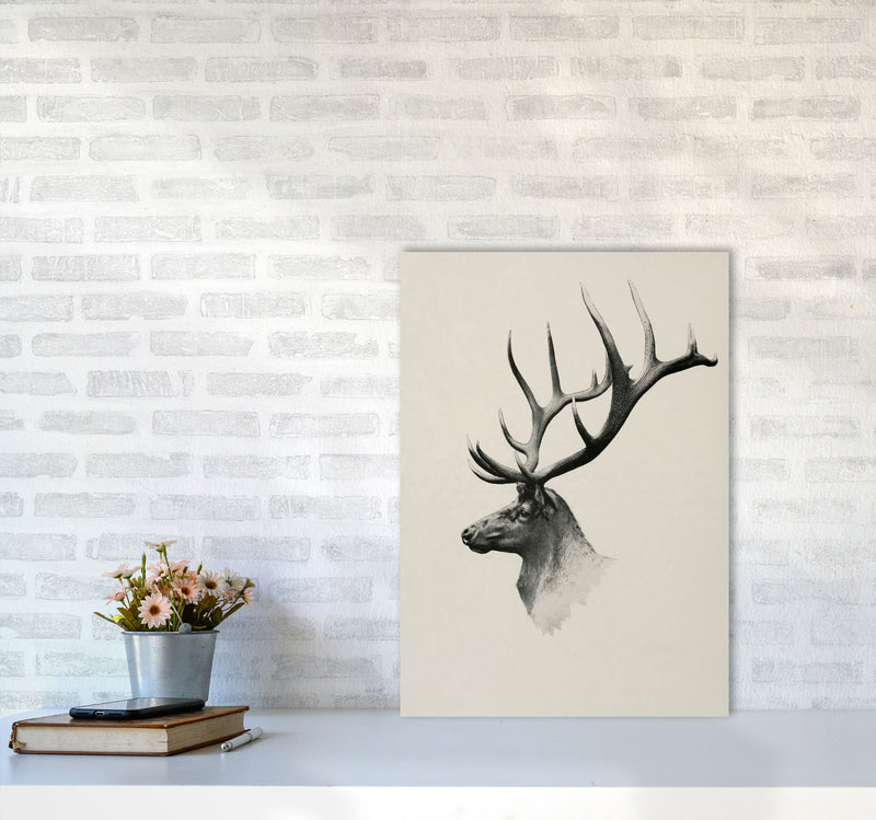 Mountain Reindeer Art Print by Seven Trees Design A2 Black Frame