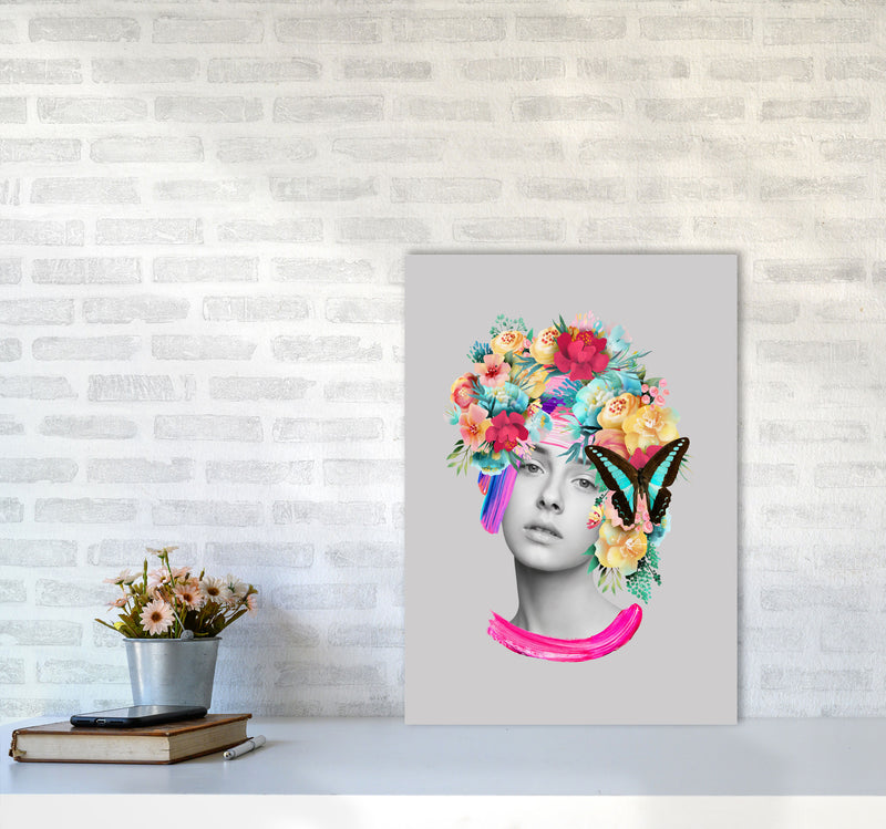 The Girl and the Butterfly Art Print by Seven Trees Design A2 Black Frame