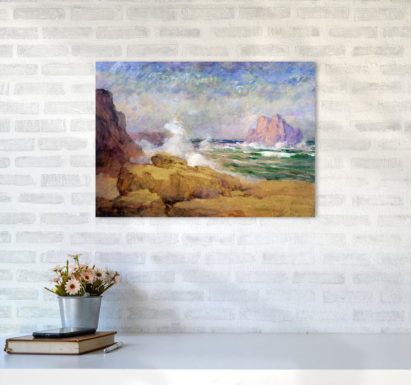 The Ocean and the Bay Painting Art Print by Seven Trees Design A2 Black Frame