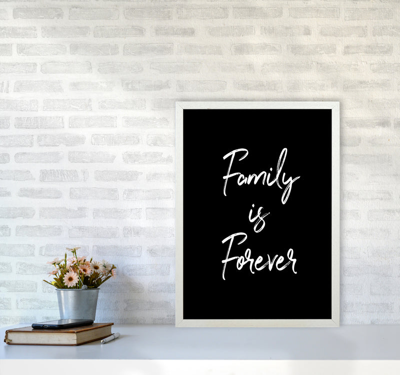 Family is Foreve Quote Art Print by Seven Trees Design A2 Oak Frame