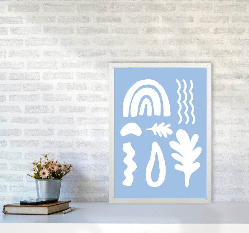 Abstract Happy Shapes Art Print by Seven Trees Design A2 Oak Frame