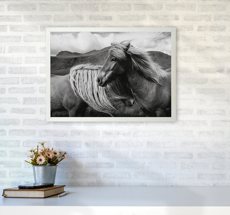 Horses In The Sky Photography Art Print by Seven Trees Design A2 Oak Frame