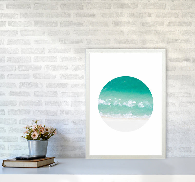 La Mar Beach Art Print by Seven Trees Design A2 Oak Frame