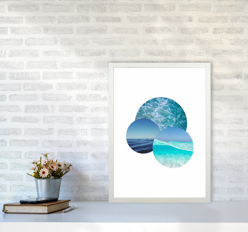 Ocean Planets Art Print by Seven Trees Design A2 Oak Frame