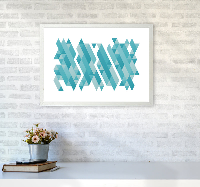 Pieces Of Mountains Abstract Art Print by Seven Trees Design A2 Oak Frame