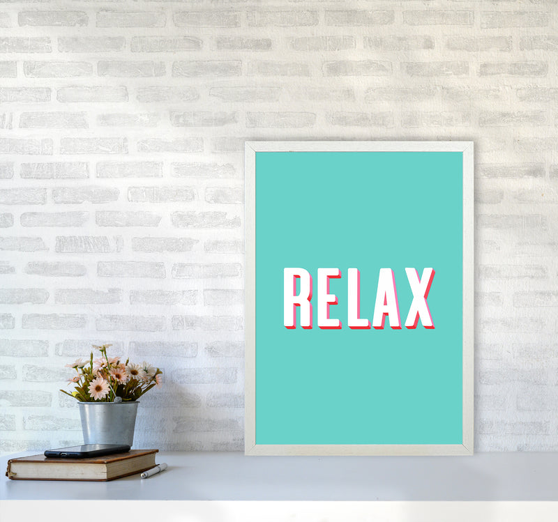 Relax Quote Art Print by Seven Trees Design A2 Oak Frame