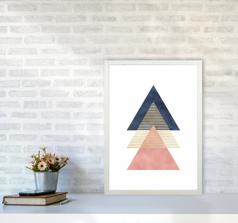 The Triangles Art Print by Seven Trees Design A2 Oak Frame