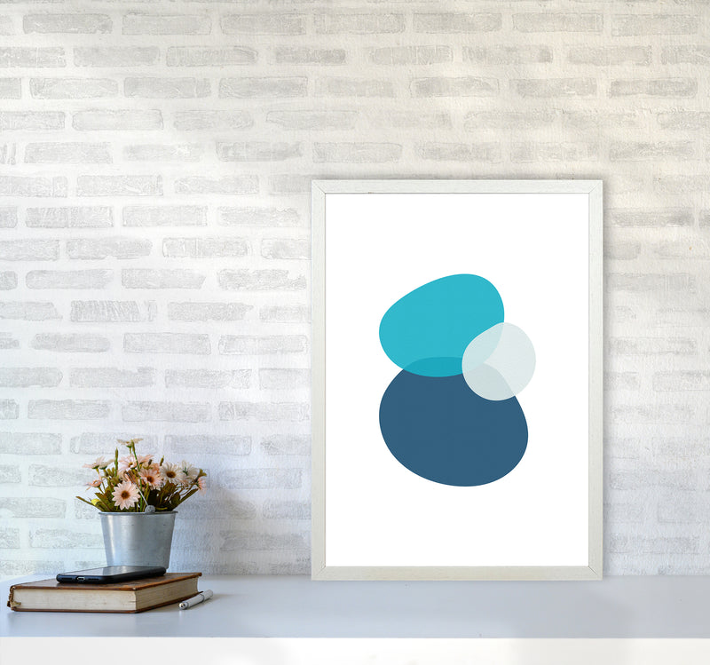 Three Stones Abstract Art Print by Seven Trees Design A2 Oak Frame