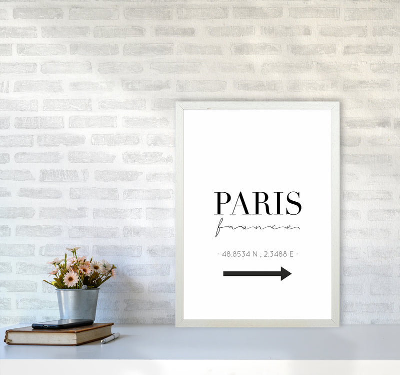 To Paris Sign Art Print by Seven Trees Design A2 Oak Frame