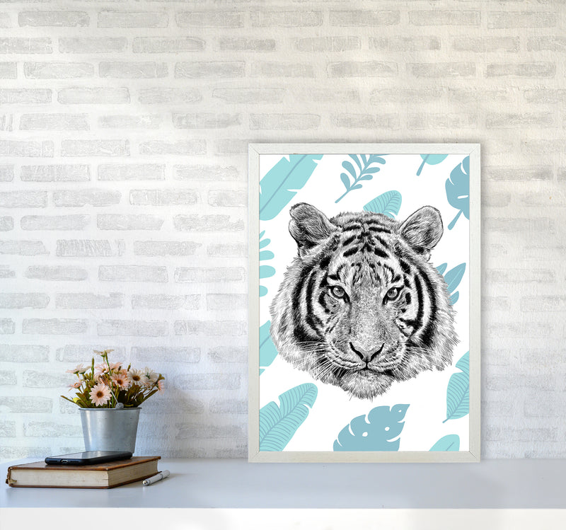 Tropical Tiger Animal Art Print by Seven Trees Design A2 Oak Frame
